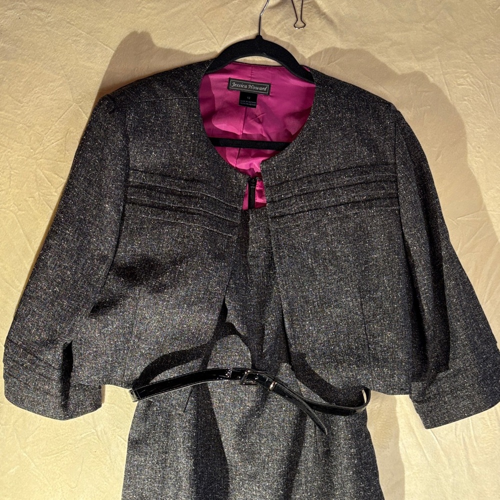 Jessica Howard Gray Women's Jacket & dress set size 12 - Picture 2 of 11